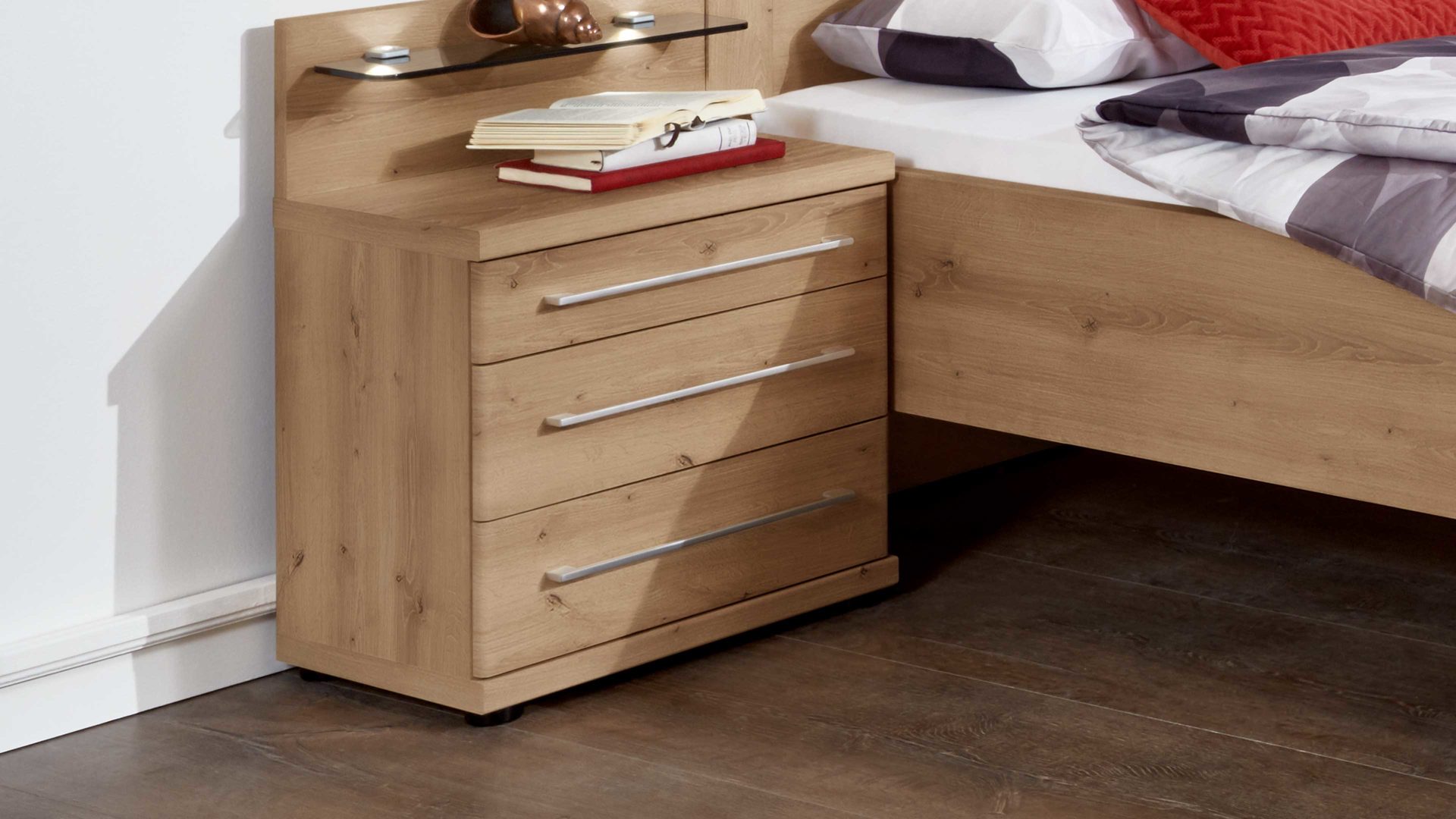 Nachtkommode Wiemann | oeseder aus Holz in Holzfarben WIEMANN Schlafzimmerserie Mainau 2 - Nachtkommoden-Set Bianco Eiche - zweiteilig, Breite ca. 50 cm