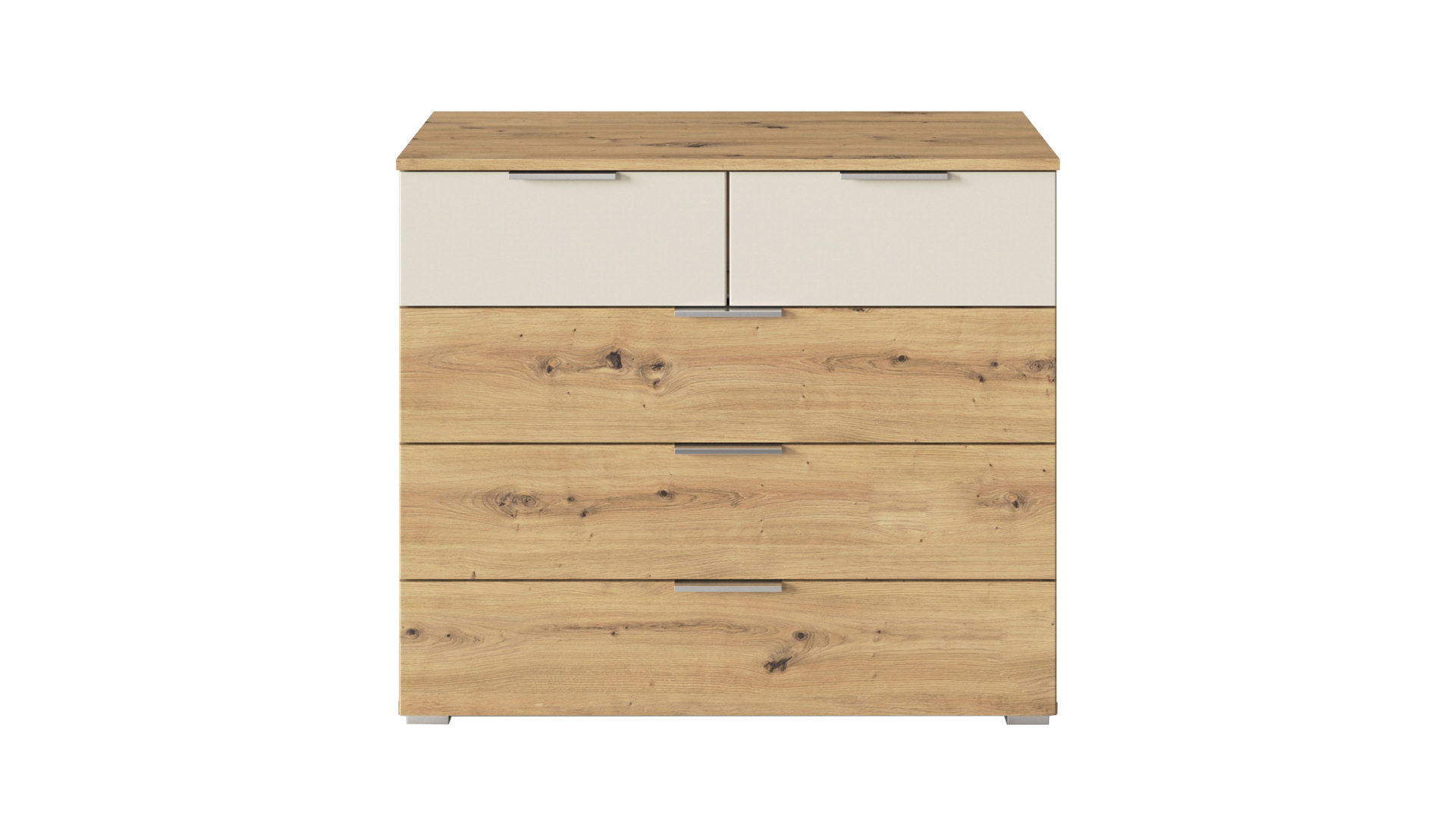 Schubladenkommode Rauch aus Holz in Holzfarben rauch BLUE Monza - Kommode Eiche Artisan & Champagner - ca. 93 x 81 cm