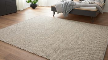 Handwebteppich Interliving aus Naturfaser in Hellbraun Interliving Teppich Serie B-8003 hellbraun melierte Schurwolle – ca. 170 x 240 cm