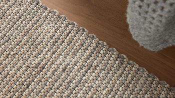 Handwebteppich Interliving aus Naturfaser in Hellbraun Interliving Teppich Serie B-8003 hellbraun melierte Schurwolle – ca. 170 x 240 cm