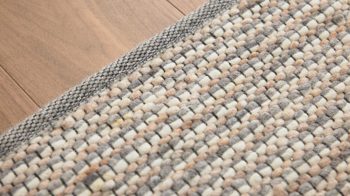 Handwebteppich Interliving aus Naturfaser in Hellbraun Interliving Teppich Serie B-8003 hellbraun melierte Schurwolle – ca. 70 x 130 cm