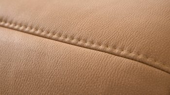 Funktionshocker Interliving aus Stoff in Orange Interliving Sofa Serie 4064 - XXL-Funktionshocker kurkumafarbene Mikrofaser Galero Punto & Fuß W003-01 - ca. 130 x 65 cm