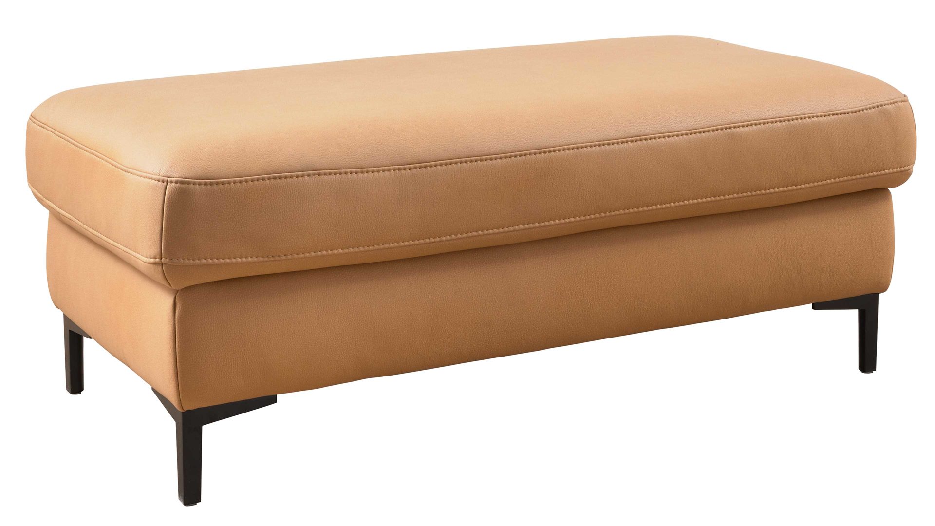 Funktionshocker Interliving aus Stoff in Orange Interliving Sofa Serie 4064 - XXL-Funktionshocker kurkumafarbene Mikrofaser Galero Punto & Fuß W003-01 - ca. 130 x 65 cm