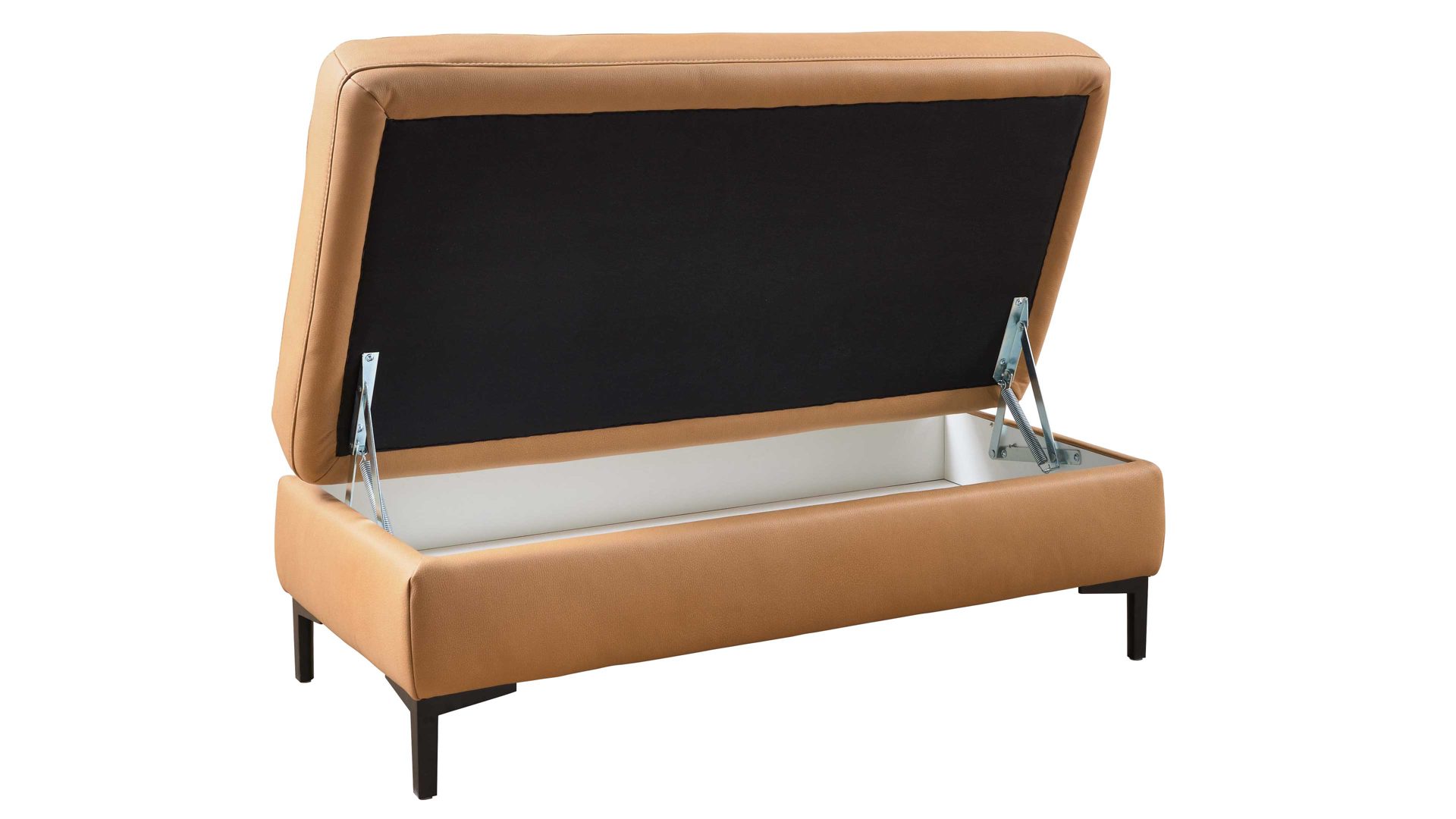 Funktionshocker Interliving aus Stoff in Orange Interliving Sofa Serie 4064 - XXL-Funktionshocker kurkumafarbene Mikrofaser Galero Punto & Fuß W003-01 - ca. 130 x 65 cm