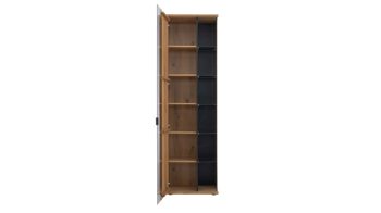 Vitrine Interliving aus Holz in Holzfarben Interliving Wohnzimmer Serie 2027 - Vitrine Asteiche - eine Tür, Höhe ca. 209 cm