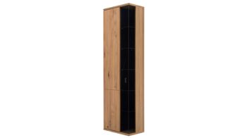 Vitrine Interliving aus Holz in Holzfarben Interliving Wohnzimmer Serie 2027 - Vitrine Asteiche - eine Tür, Höhe ca. 209 cm