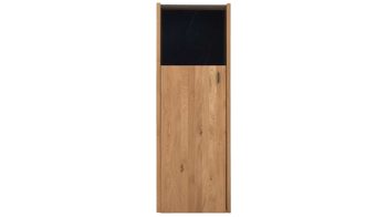 Vitrine Interliving aus Holz in Holzfarben Interliving Wohnzimmer Serie 2027 - Highboard-Vitrine Asteiche - eine Tür, Höhe ca. 144 cm