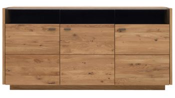 Sideboard Interliving aus Holz in Holzfarben Interliving Wohnzimmer Serie 2027 - Sideboard 33 Asteiche - drei Türen,  Länge ca. 186 cm