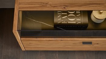 Wohnwand Interliving aus Holz in Holzfarben Interliving Wohnzimmer Serie 2027 - Wohnwand Asteiche - dreiteilig, Breite ca. 318 cm