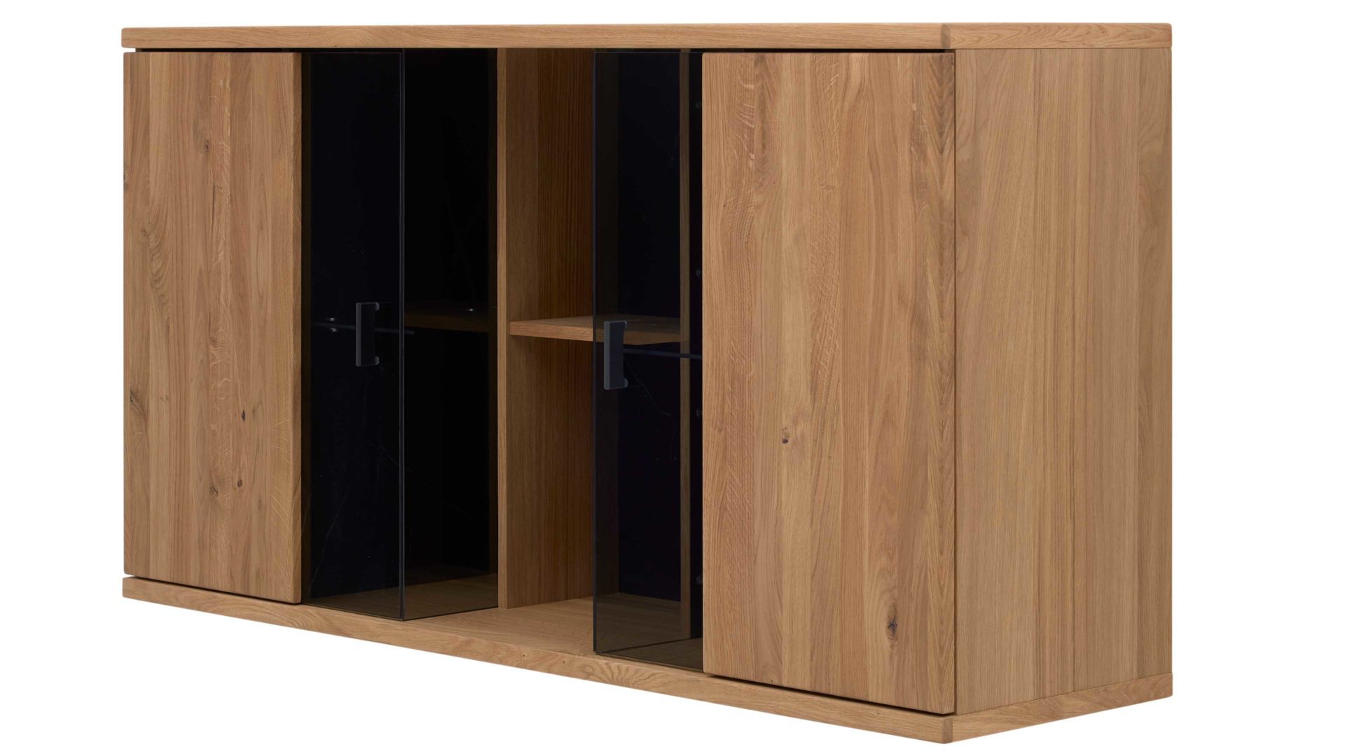 Hängeschrank Interliving aus Holz in Holzfarben Interliving Wohnzimmer Serie 2027 - Hängeschrank 27 Asteiche - zwei Türen, Breite ca. 140 cm