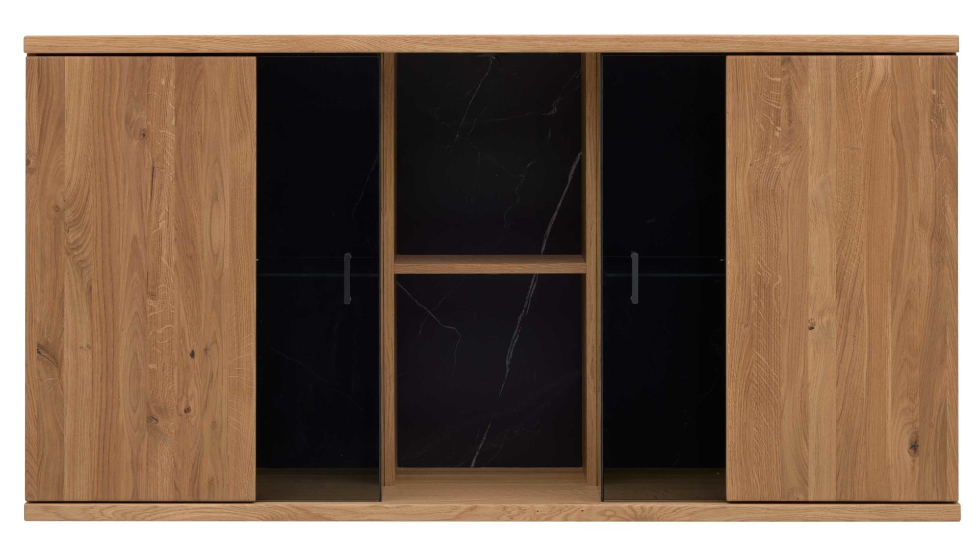 Hängeschrank Interliving aus Holz in Holzfarben Interliving Wohnzimmer Serie 2027 - Hängeschrank Asteiche - zwei Türen, Breite ca. 140 cm