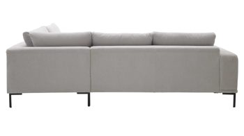 Ecksofa Interliving aus Stoff in Hellgrau Interliving Sofa Serie 4255 – Ecksofa silberfarbener Bezug Mara 9 & schwarze Metallfüße 4.26 - Stellfläche ca. 270 x 240 cm