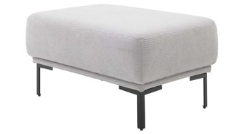 Polsterhocker Interliving aus Stoff in Hellgrau Interliving Sofa Serie 4255 – Polsterhocker silberfarbener Bezug Mara 9 & schwarze Metallfüße 4.26 - ca. 65 x 95 cm