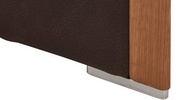 Ecksofa Koinor aus Leder in Dunkelbraun KOINOR Leder-Ecksofa Harriet dunkelbraunes Leder India Spider & Wildeiche – Stellfläche ca. 222 x 286 cm