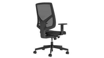 Bürostuhl Nowystyl aus Stoff in Schwarz Bürostuhl Nexter Swivel schwarzer Bezug Mesh OP24N, Sempre SM 01 & schwarzes Drehkreuz
