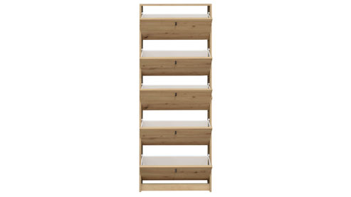 Schuhschrank Mäusbacher i.i. aus Holz in Holzfarben Schuhkipper Flap Asteiche - fünf Klappen, ca. 60 x 168 cm