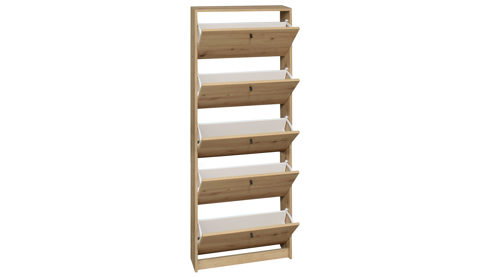 Schuhschrank Mäusbacher i.i. aus Holz in Holzfarben Schuhkipper Flap Asteiche - fünf Klappen, ca. 60 x 168 cm