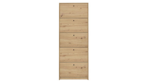 Schuhschrank Mäusbacher i.i. aus Holz in Holzfarben Schuhkipper Flap Asteiche - fünf Klappen, ca. 60 x 168 cm