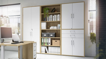 Regal Mäusbacher i.i. aus Holz in Holzfarben Büroprogramm Big Profi Office - Regal Asteiche - sechs Fächer, ca. 82 x 218 cm