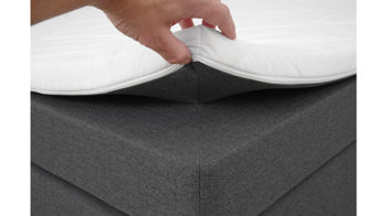 Boxspringbett Sun garden | 162739 aus Stoff in Anthrazit Boxspringbett Joilet anthrazitfarbener Bezug 50512-700 – Liegefläche ca. 140 x 200 cm