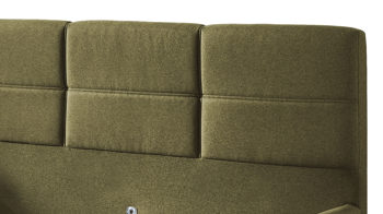 Polsterbett Sun garden | 162739 aus Stoff in Dunkelgrün Polsterbettgestell Durango olivefarbener Bezug & schwarze Kunststofffüße - Liegefläche ca. 180 x 200 cm