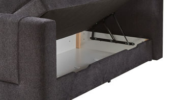 Boxspringbett Sun garden | 162719 aus Stoff in Anthrazit Boxspringbett Kenosha anthrazitfarbener Samtbezug 50515-700 – Liegefläche ca. 180 x 200 cm