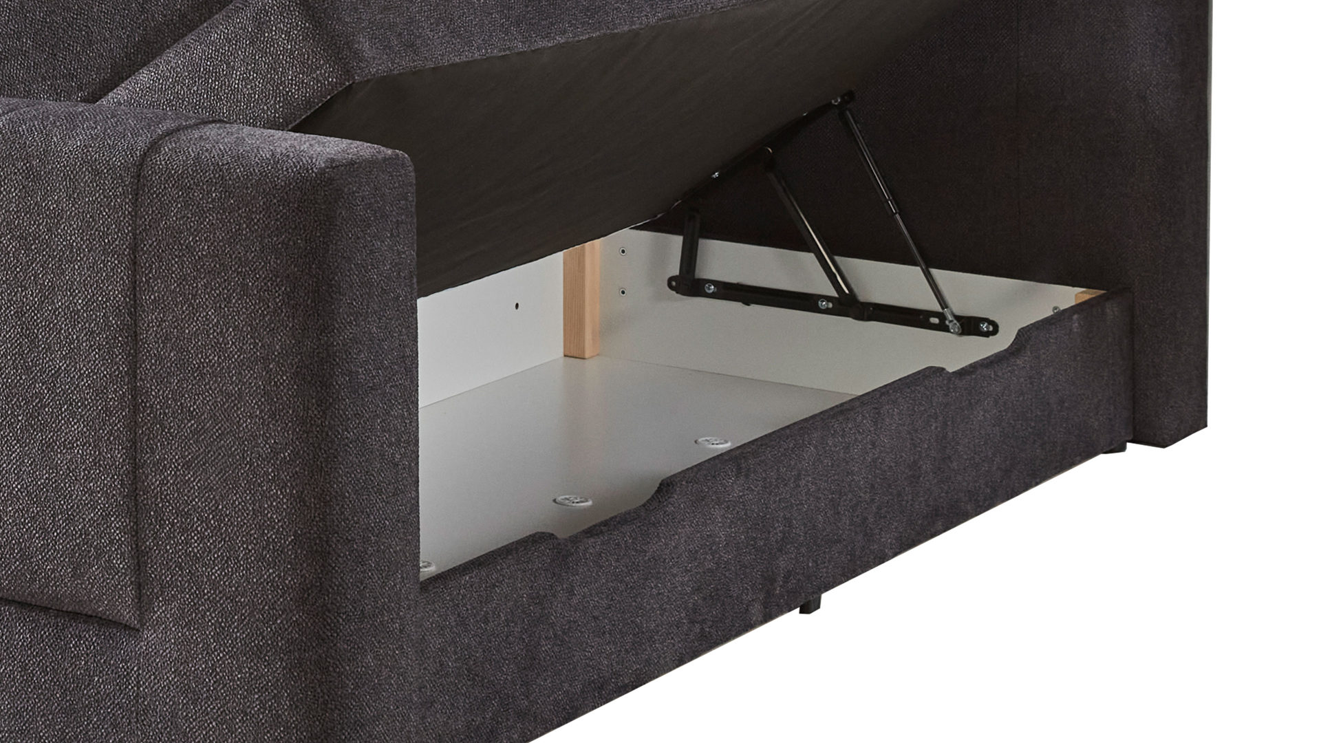 Boxspringbett Sun garden | 162739 aus Stoff in Anthrazit Boxspringbett Kenosha anthrazitfarbener Samtbezug 50515-700 – Liegefläche ca. 180 x 200 cm