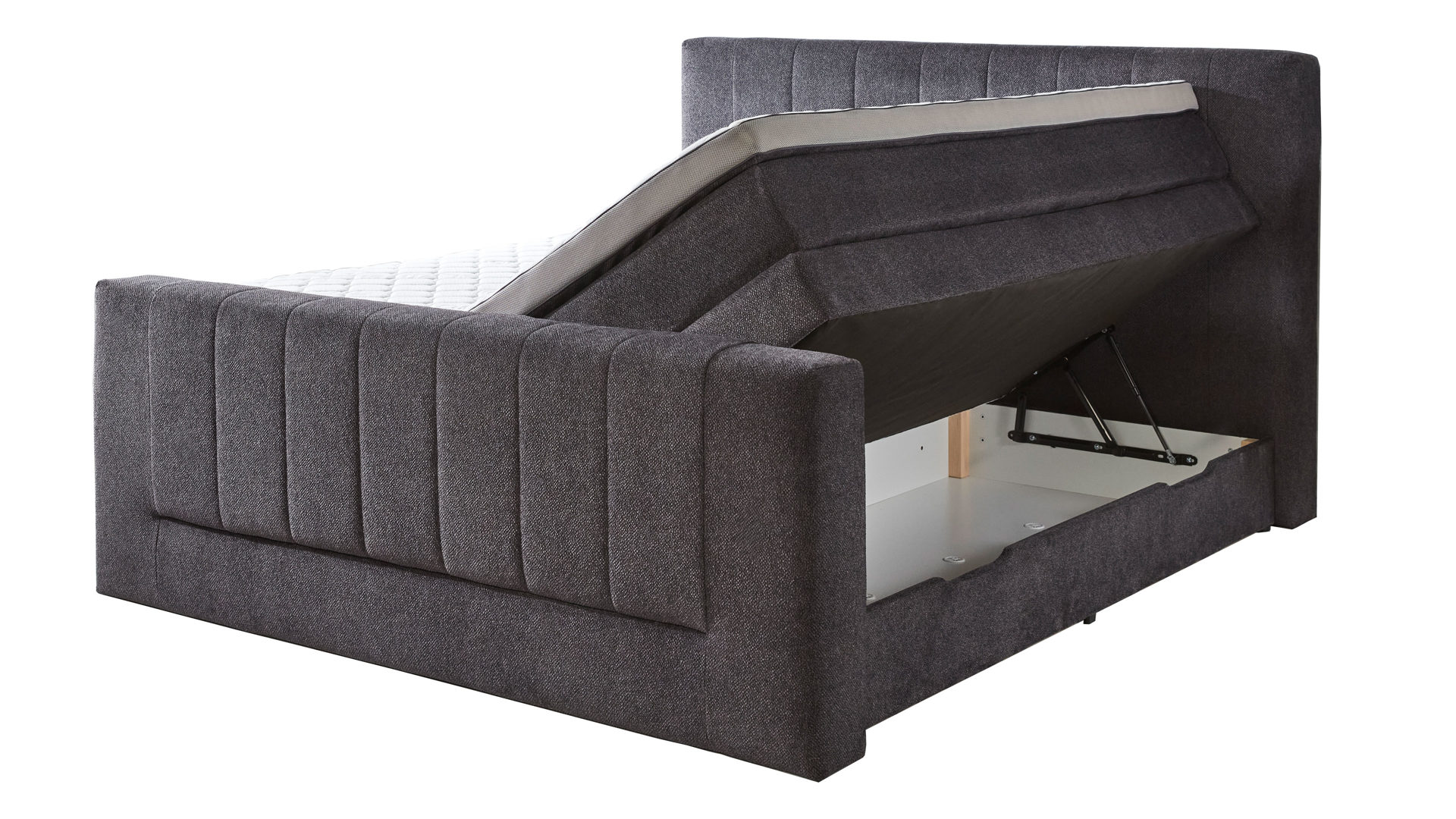 Boxspringbett Sun garden | 162739 aus Stoff in Anthrazit Boxspringbett Kenosha anthrazitfarbener Samtbezug 50515-700 – Liegefläche ca. 180 x 200 cm