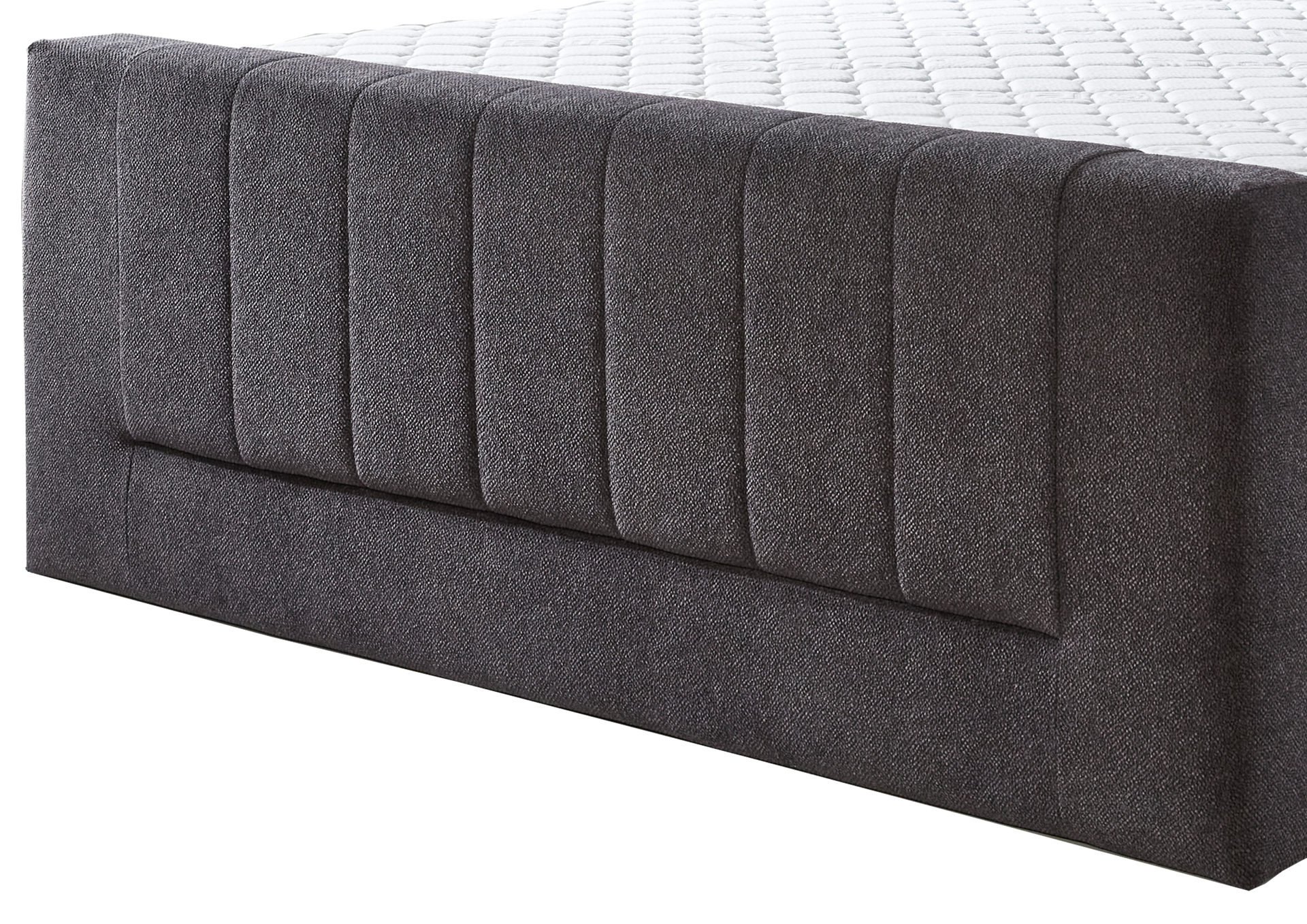 Boxspringbett Sun garden | 162719 aus Stoff in Anthrazit Boxspringbett Kenosha anthrazitfarbener Samtbezug 50515-700 – Liegefläche ca. 180 x 200 cm