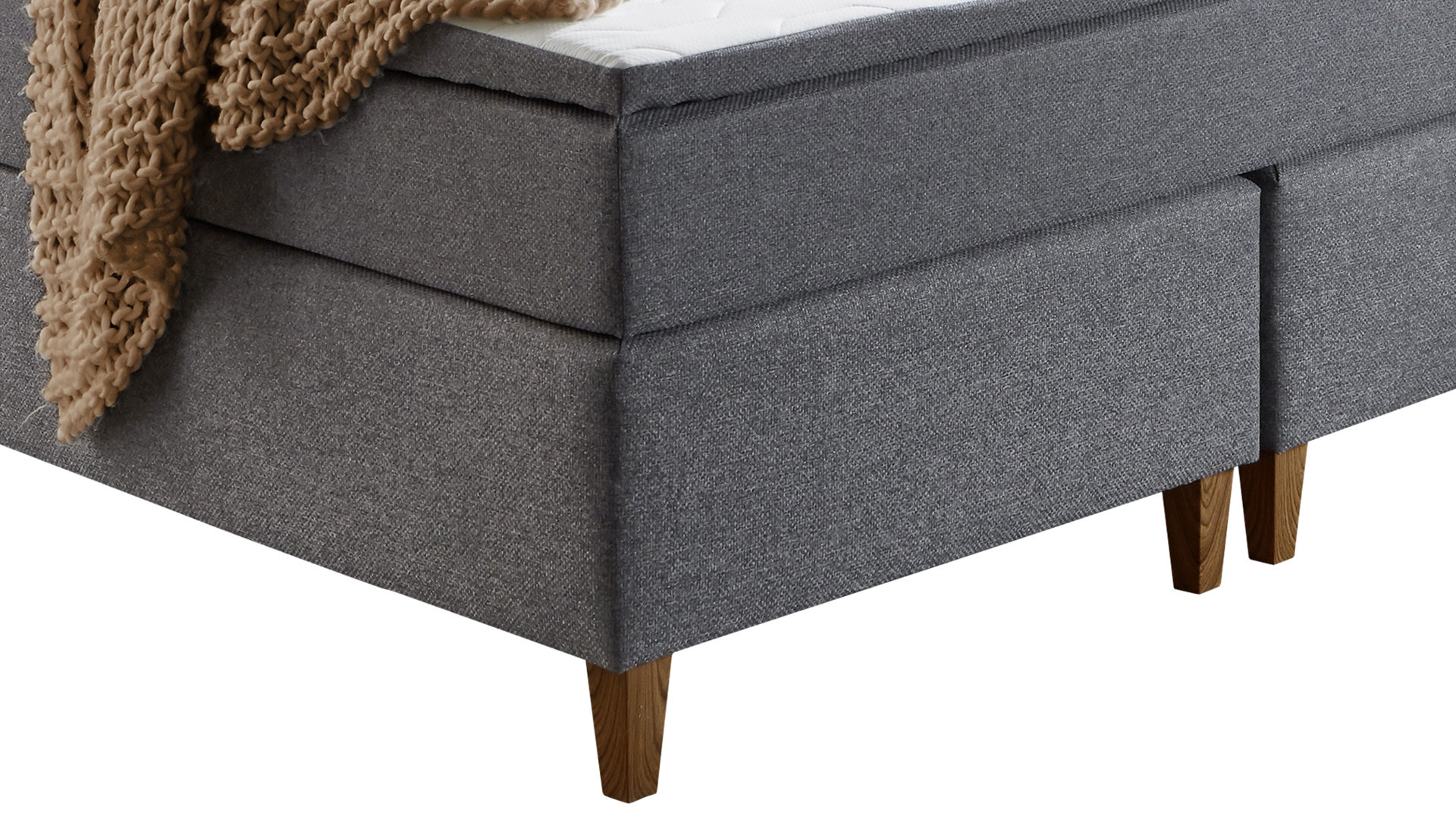 Boxspringbett Sun garden | 162719 aus Stoff in Grau Boxspringbett Kenora grauer Bezug 50512-710 – Liegefläche ca. 180 x 200 cm