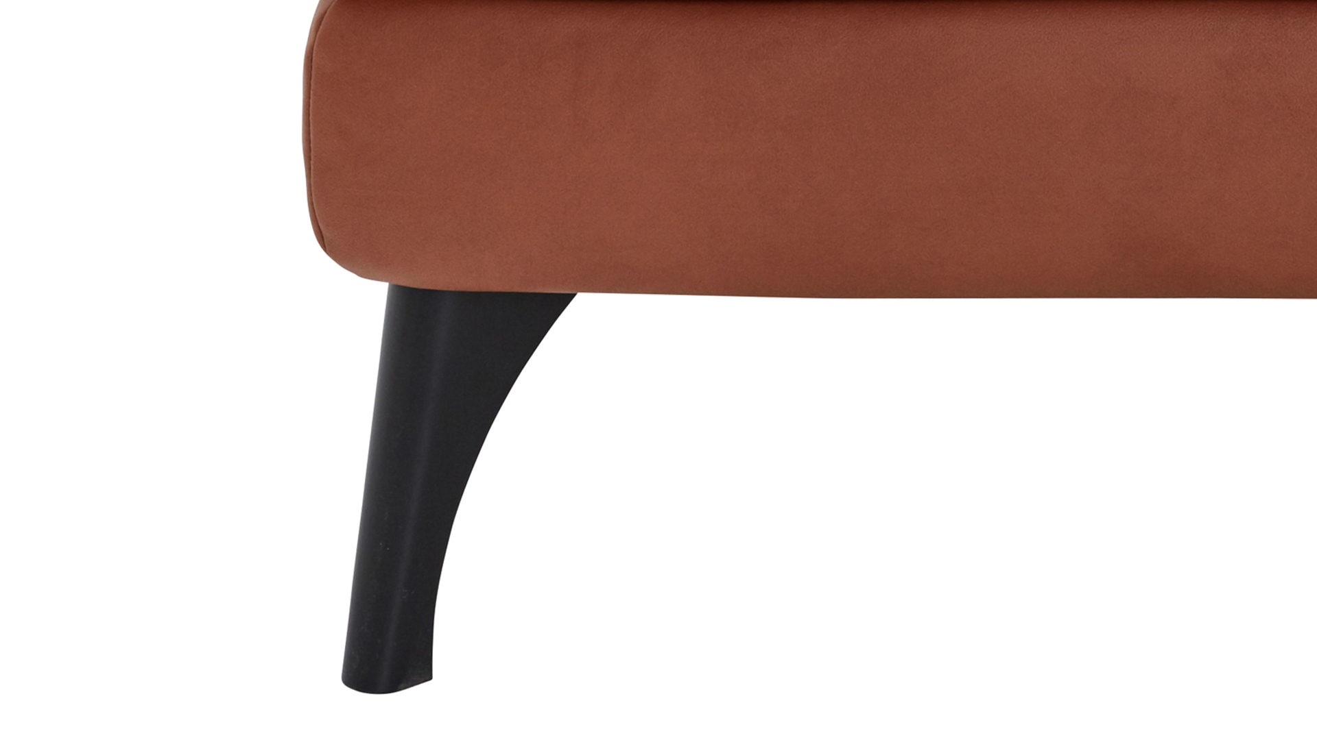 Ecksofa Steinpol polsteria aus Stoff in Orange Polsterprogramm Relaxa Trend 2.0 - Ecksofa cognacfarbener Bezug Kevin & Schwarz - Stellfläche ca. 239 x 271 cm