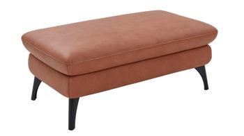 Polsterhocker Steinpol polsteria aus Stoff in Orange Polsterprogramm Relaxa Trend 2.0 - Hocker cognacfarbener Bezug Kevin & Schwarz - ca. 120 x 65 cm