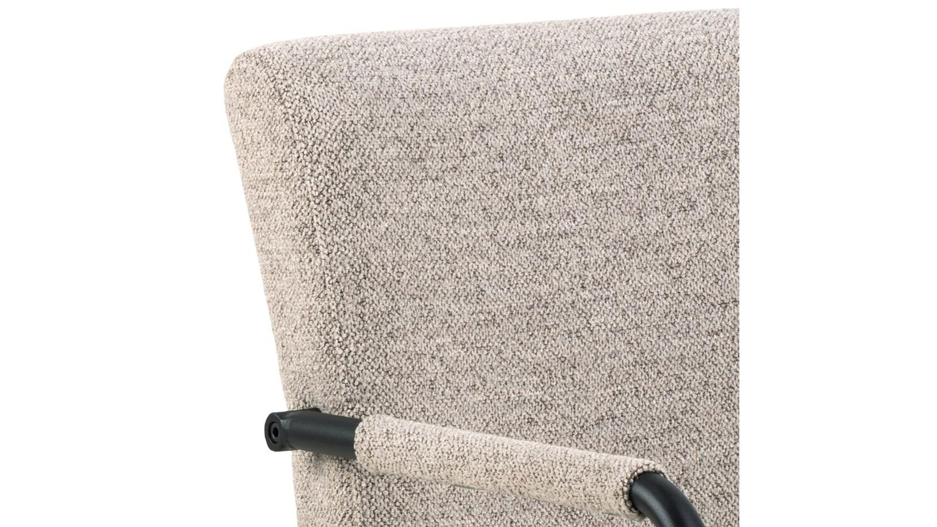 Schwingstuhl Actona group aus Stoff in Beige Schwingstuhl Adele beiger Stoffbezug Monza 60 & schwarzes Metallgestell