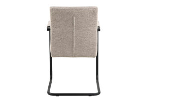 Schwingstuhl Actona group aus Stoff in Beige Schwingstuhl Adele beiger Stoffbezug Monza 60 & schwarzes Metallgestell