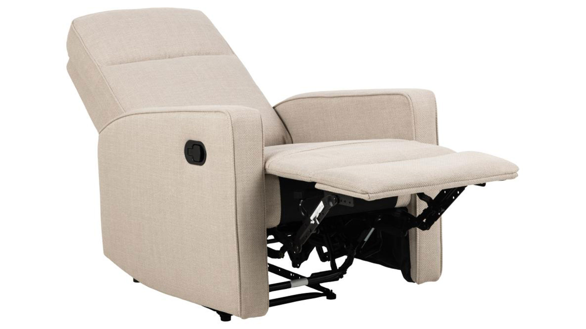 Relaxsessel Actona group aus Stoff in Beige Relaxsessel Asila beiger Stoffbezug Basel 24 & schwarzes Metallgestell