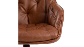 Bürostuhl Actona group aus Kunstleder in Braun Schreibtischstuhl Erik cognacfarbenes Kunstleder 691B & schwarzes Drehkreuz