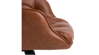 Bürostuhl Actona group aus Kunstleder in Braun Schreibtischstuhl Erik cognacfarbenes Kunstleder 691B & schwarzes Drehkreuz