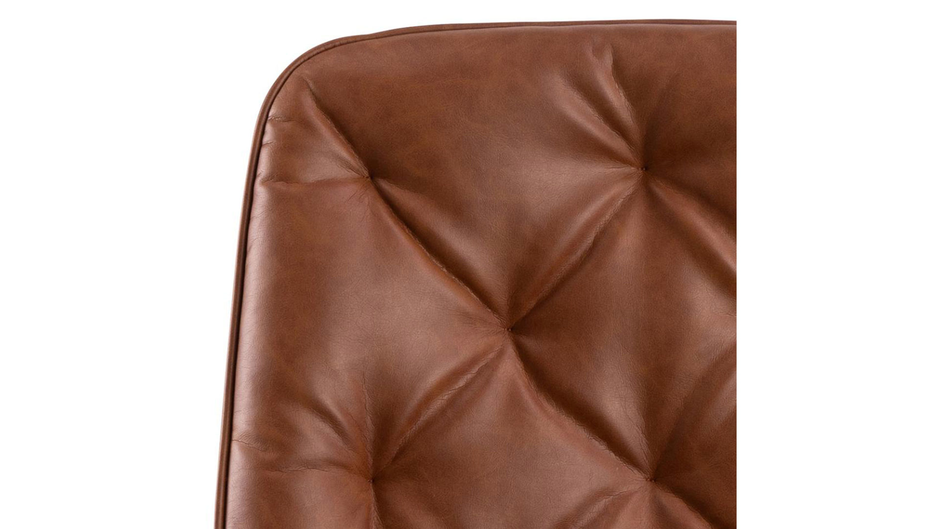 Bürostuhl Actona group aus Kunstleder in Braun Schreibtischstuhl Erik cognacfarbenes Kunstleder 691B & schwarzes Drehkreuz