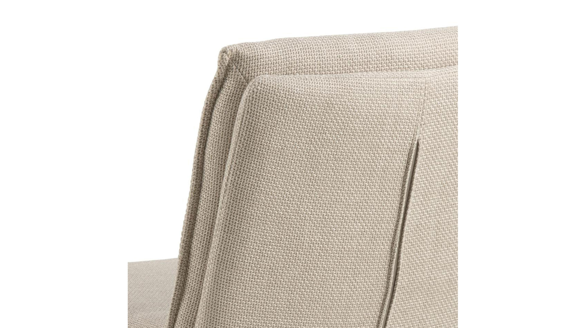 Vierfußstuhl Actona group aus Stoff in Beige Polsterstuhl Flynn beiger Stoffbezug Basel 24 & schwarzes Metallgestell