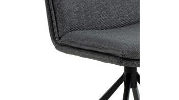 Vierfußstuhl Actona group aus Stoff in Dunkelgrau Polsterstuhl Flynn dunkelgrauer Stoffbezug Basel 19 & schwarzes Metallgestell