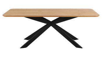 Esstisch Actona group aus Holz in Holzfarben Esstisch Irwine Wildeiche & Schwarz - ca. 200 x 100 cm