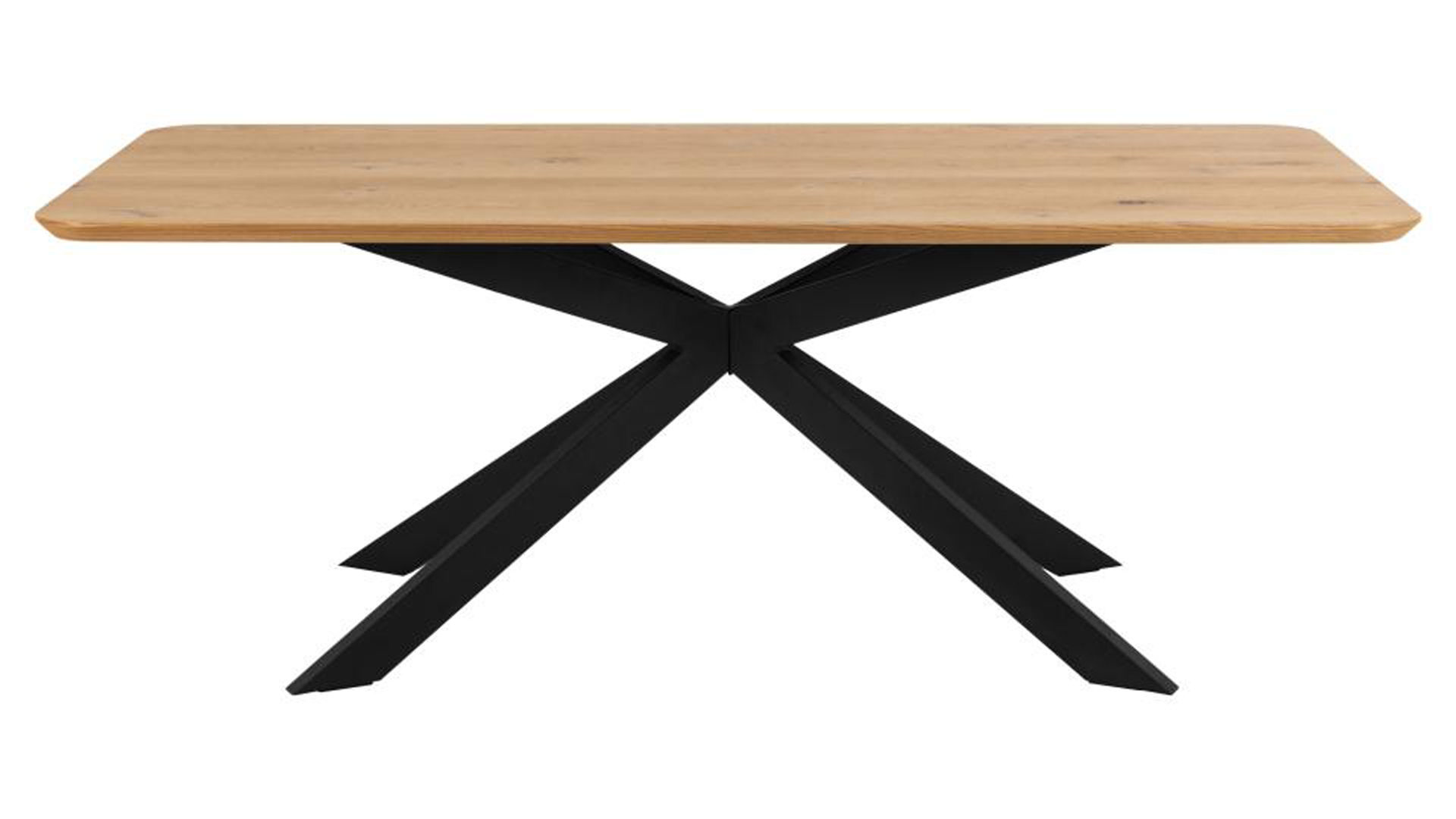 Esstisch Actona group aus Holz in Holzfarben Esstisch Irwine Wildeiche & Schwarz - ca. 200 x 100 cm