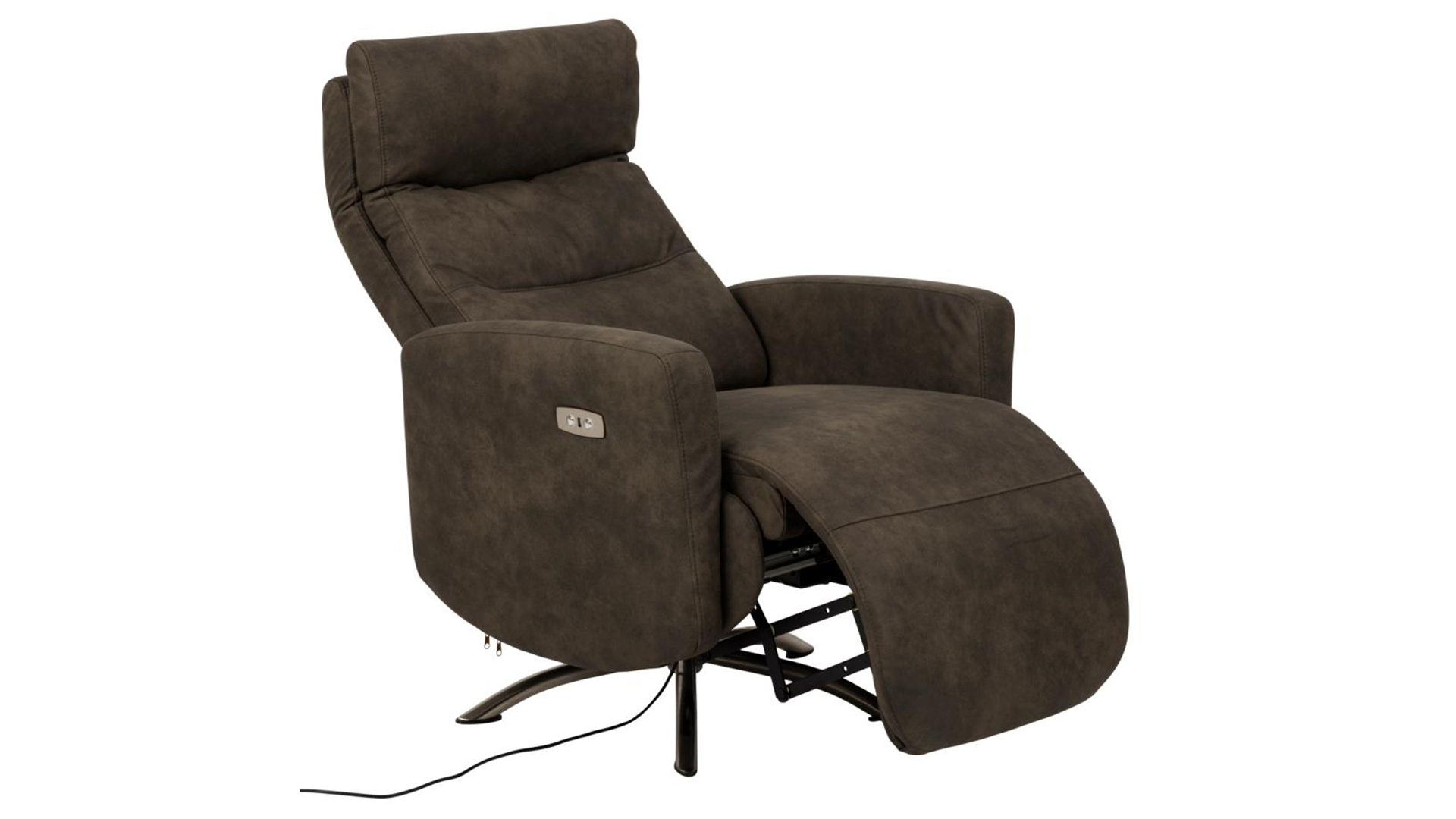 Relaxsessel Actona group aus Kunstfaser in Anthrazit Relaxsessel Kamares anthrazitfarbener Stoffbezug Preston 96 & schwarzes Metallgestell