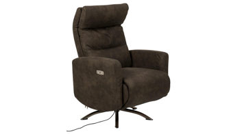 Relaxsessel Actona group aus Kunstfaser in Anthrazit Relaxsessel Kamares anthrazitfarbener Stoffbezug Preston 96 & schwarzes Metallgestell