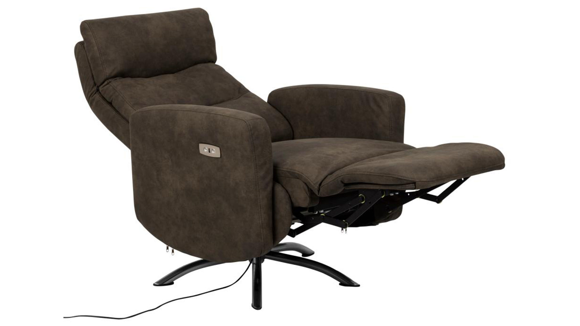 Relaxsessel Actona group aus Kunstfaser in Anthrazit Relaxsessel Kamares anthrazitfarbener Stoffbezug Preston 96 & schwarzes Metallgestell