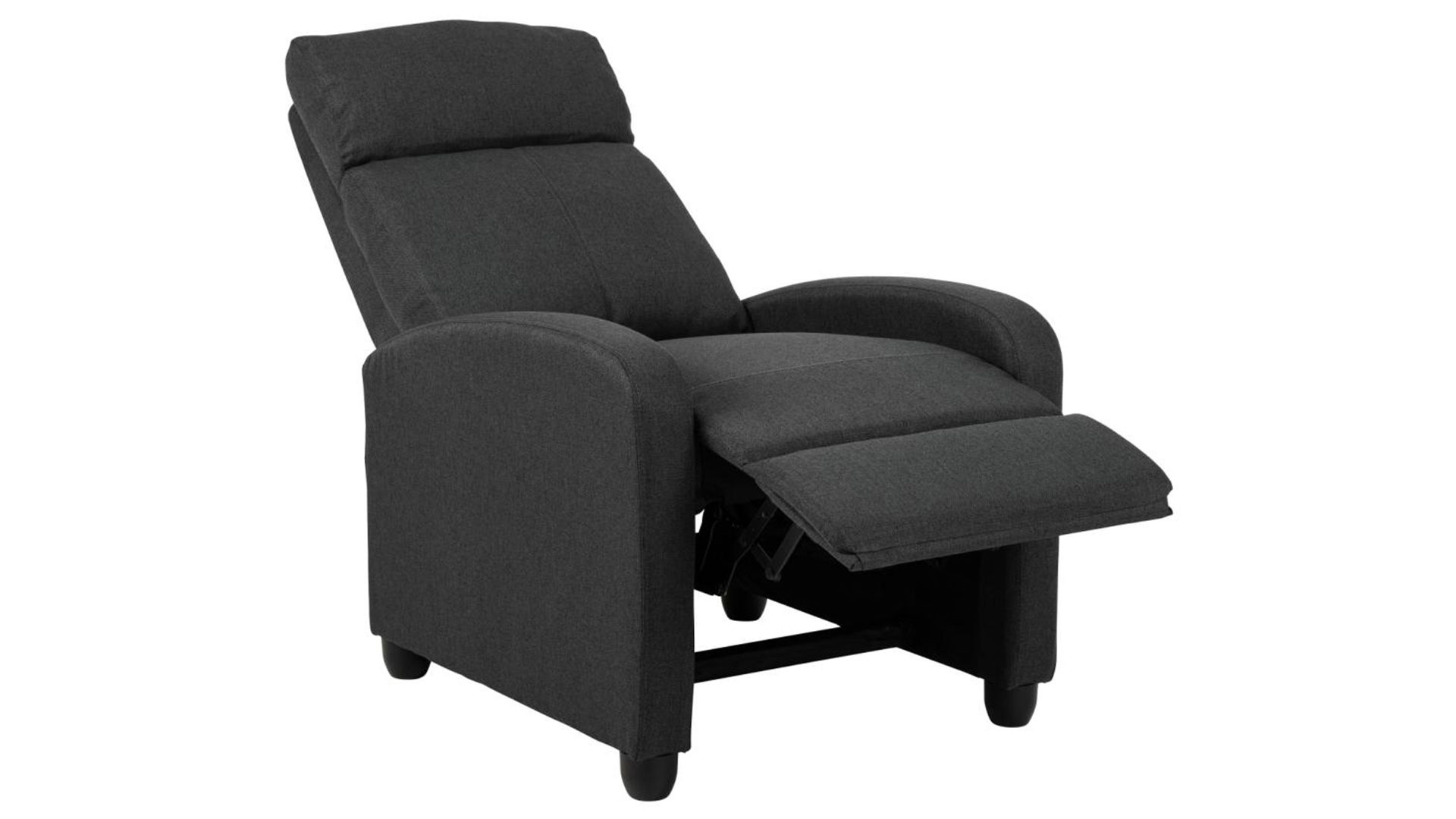 Relaxsessel Actona group aus Kunstfaser in Anthrazit Relaxsessel Siom anthrazitfarbener Stoffbezug Malmo 96 & Schwarz