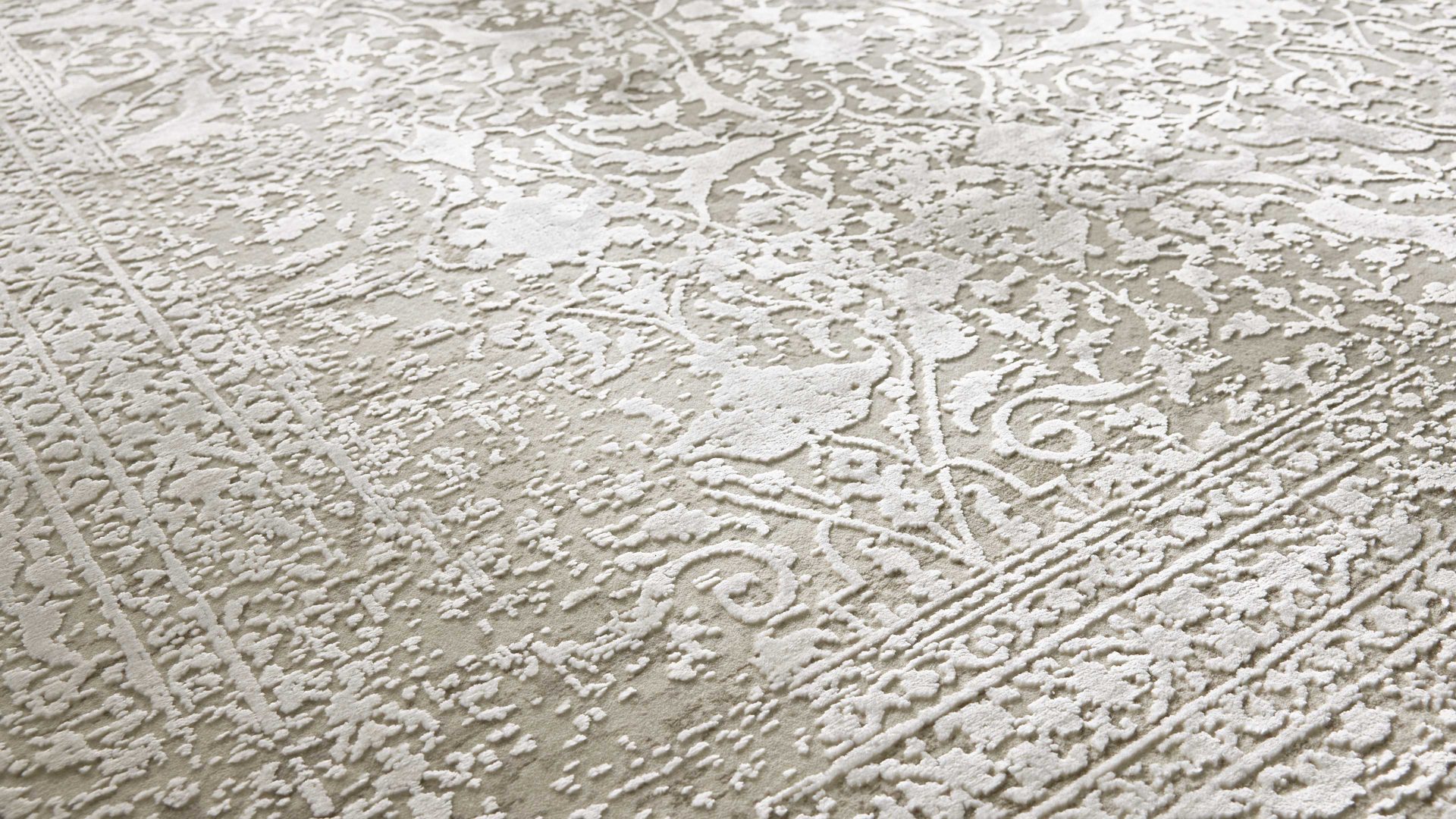 Webteppich Interliving aus Mischgewebe in Hellgrau Interliving Teppich Serie L-8710 Silber – ca. 67 x 130 cm