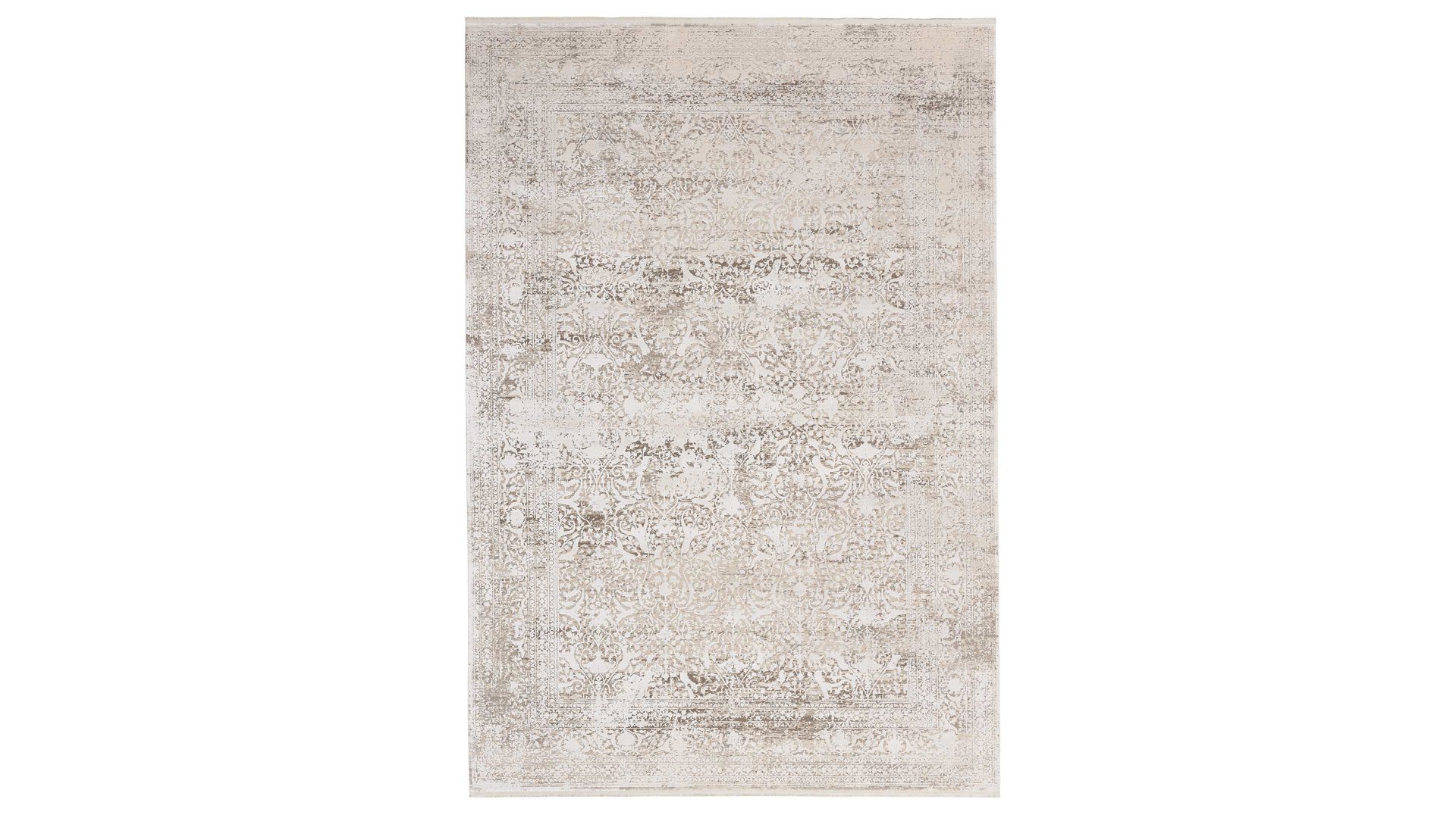 Webteppich Interliving aus Mischgewebe in Hellgrau Interliving Teppich Serie L-8710 Silber – ca. 67 x 130 cm
