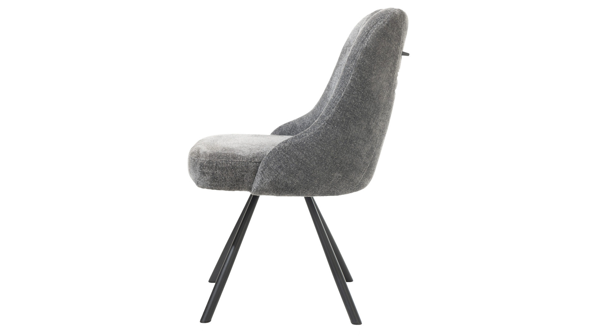 Vierfußstuhl WOODS & TRENDS aus Stoff in Anthrazit WOODS & TRENDS Polsterstuhl Emma mit Drehfunktion anthrazitfarbener Bezug Vulcano & schwarzes Metall