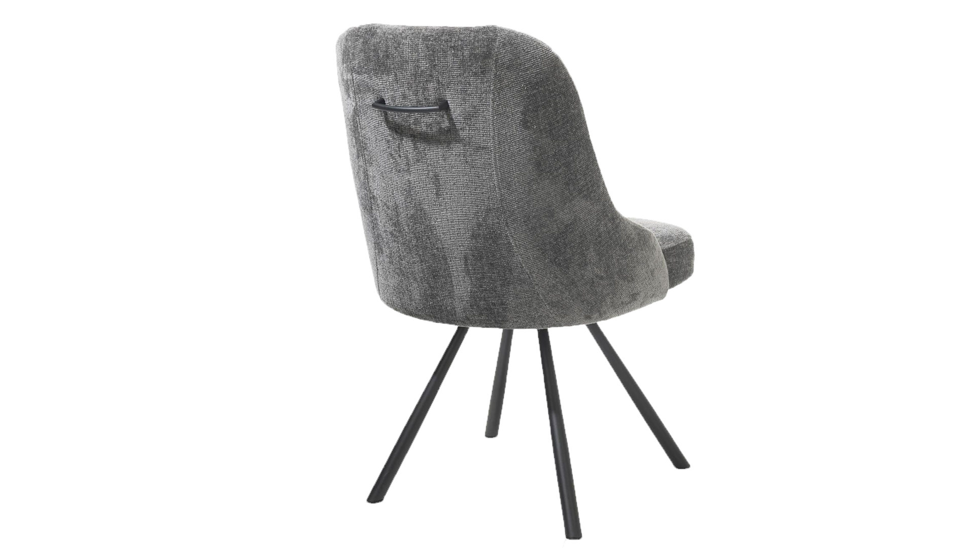 Vierfußstuhl WOODS & TRENDS aus Stoff in Anthrazit WOODS & TRENDS Polsterstuhl Emma mit Drehfunktion anthrazitfarbener Bezug Vulcano & schwarzes Metall